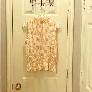 Sleeveless Polka Dot Blouse